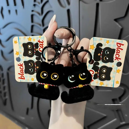 Cute Cat Keychains Black Cats Keychains for Bag Halloween Party Favors Gifts Kawaii Keyrings Bag Charm Halloween Decoration 2026