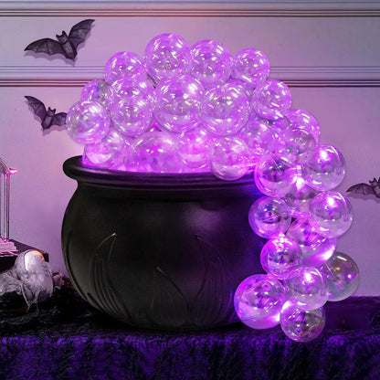 Bubbling Cauldron Ornament Unique Practical Vintage ABS Witches Bubbling Cauldron Multifunctional Violet Light for Party