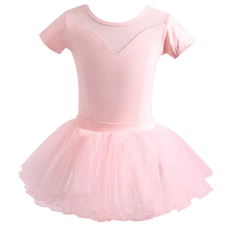 Children Ballet Costume Leotards for Girls Dance Wear Ballet Tutu Gymnastics Romper Dance Outfits with Skirt Kids Clothes