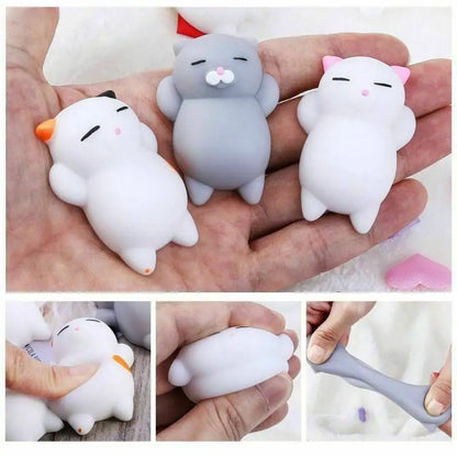 5pcs Animal Cat Kawaii Cat Squishy Mini Squishies Stress Mochi Squishy Toys Mochi Squishies Stress Mochi Animal Toy Gift for Kid
