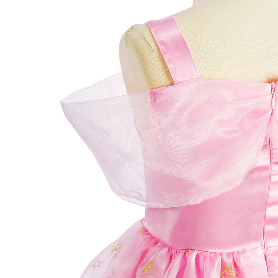 Baby Girl Party Ball Gown Girls Pink Dress Sets Child Christmas Clothes Kids Halloween Sleeping Beauty Aurora Princess Dresses