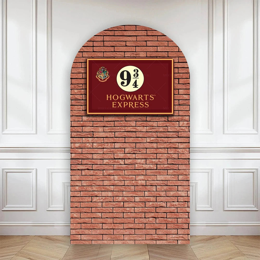 Happy Birthday Party Arch Backdrop Cover Wizard Castle Magic Academy 9 3/4 Platform Children Boys Baby Decor Custom Background