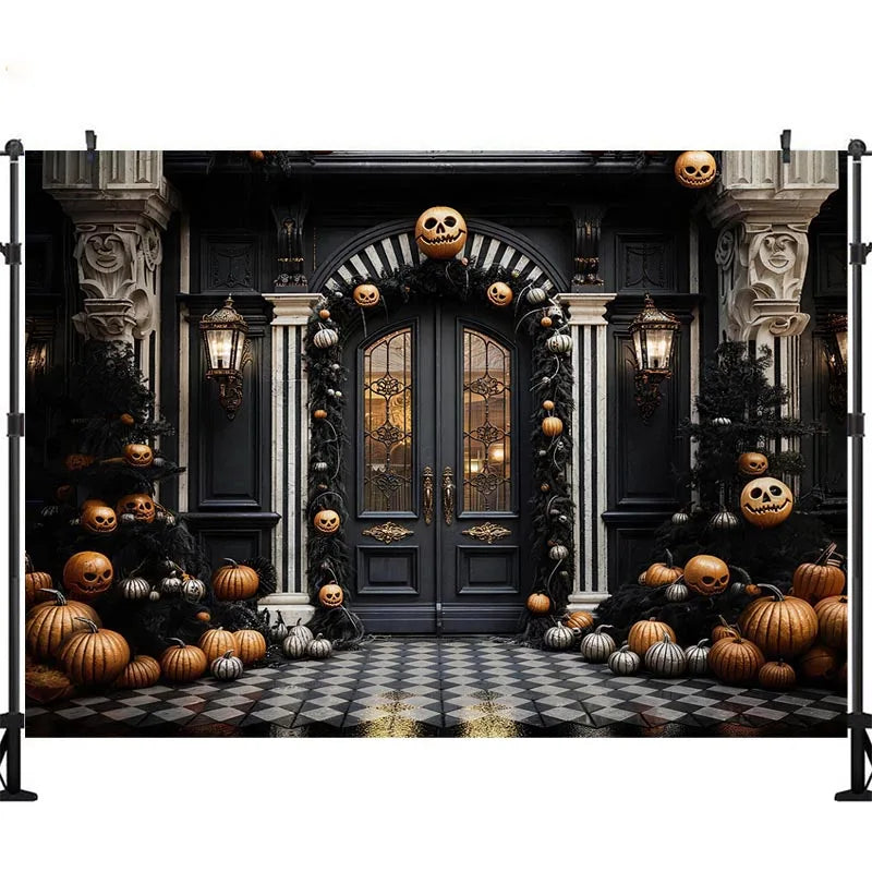 LS Halloween Pumpkin Shop Backdrops Child Baby Photo Props Adult Kids Decors Photography Trick or Treat Photo Studio Backgrounds