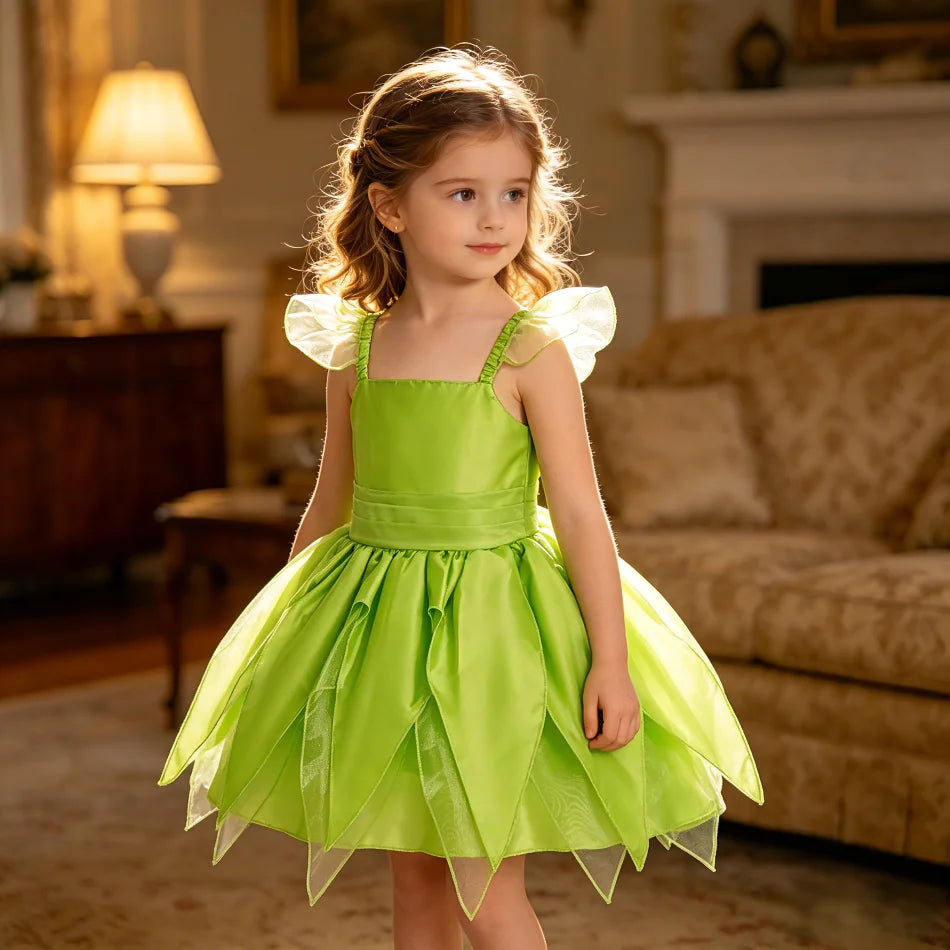 Summer Dresses Little Girl Elf Princess Dress Up 2026 Baby Clothes Child School Party Fairy Outfits Kids Carnival Birthday Gifts