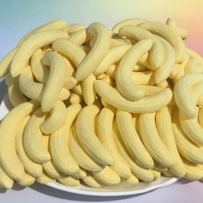 Stress Relief Banana Pulp Squishy Toy, PU Slow Rebound Sensory Fidget Ball, Milky Scent Non-Edible Soft Durable for Adults Kids