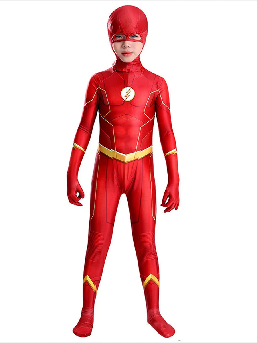 Superhero The Flash Cosplay Costume 3D Full Body Zentai Suit with Mask for Kids  Adults Halloween Carnival Party Cosplay