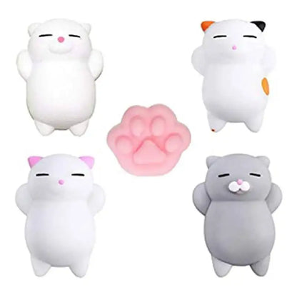 5pcs Animal Cat Kawaii Cat Squishy Mini Squishies Stress Mochi Squishy Toys Mochi Squishies Stress Mochi Animal Toy Gift for Kid
