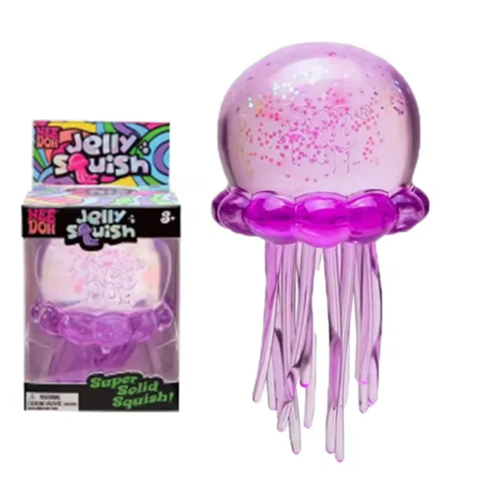 Safe & Odorless Jellyfish Squishy Toy, Soft Transparent Squeeze Fidget Toy, Stress Relief Sensory ToyS for Kids Adults Gifts