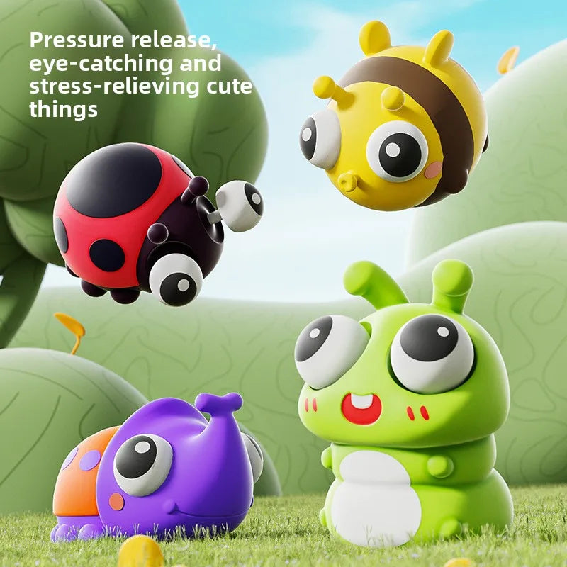 Pop Out Eye Insect Squeeze Toy Cartoon Animal Squishy Fidget Toy Create Pinch Stress Relief Toy Fun Desktop Decoration Gift