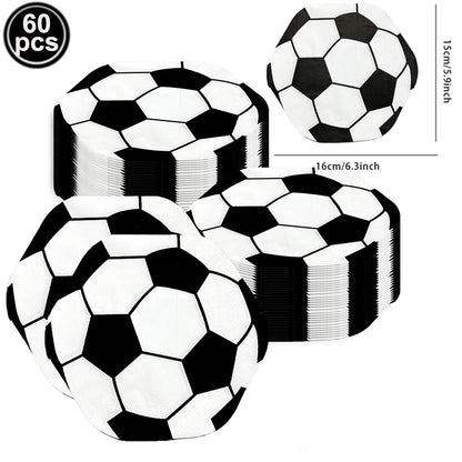 Soccer Ball Paper Napkins Football Disposable Cocktail Napkins for Soccer Theme Birthday Wedding Baby Shower Party Supplies