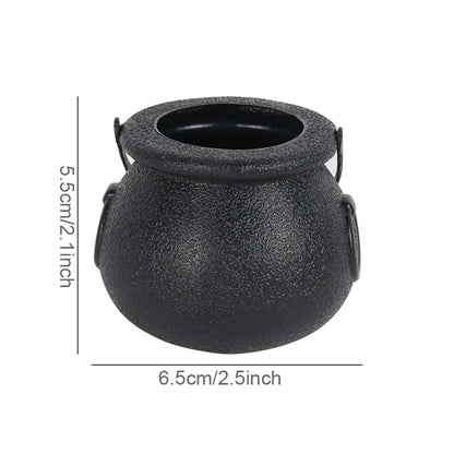 6/12/18pcs Halloween Candy Bucket Mini Black Candy Kettles Cauldron Pot Trick Or Treat Holder Halloween Party Decoration Prop