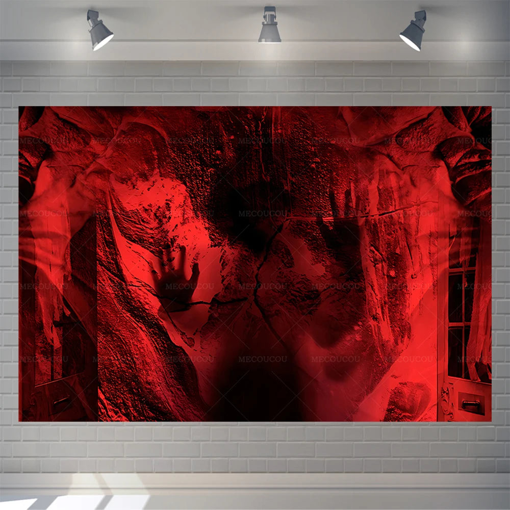 Halloween Colorful Background Spooky Castle Horror House Spooky Scary Party Decoration Supplies Photo Booth Photography Props