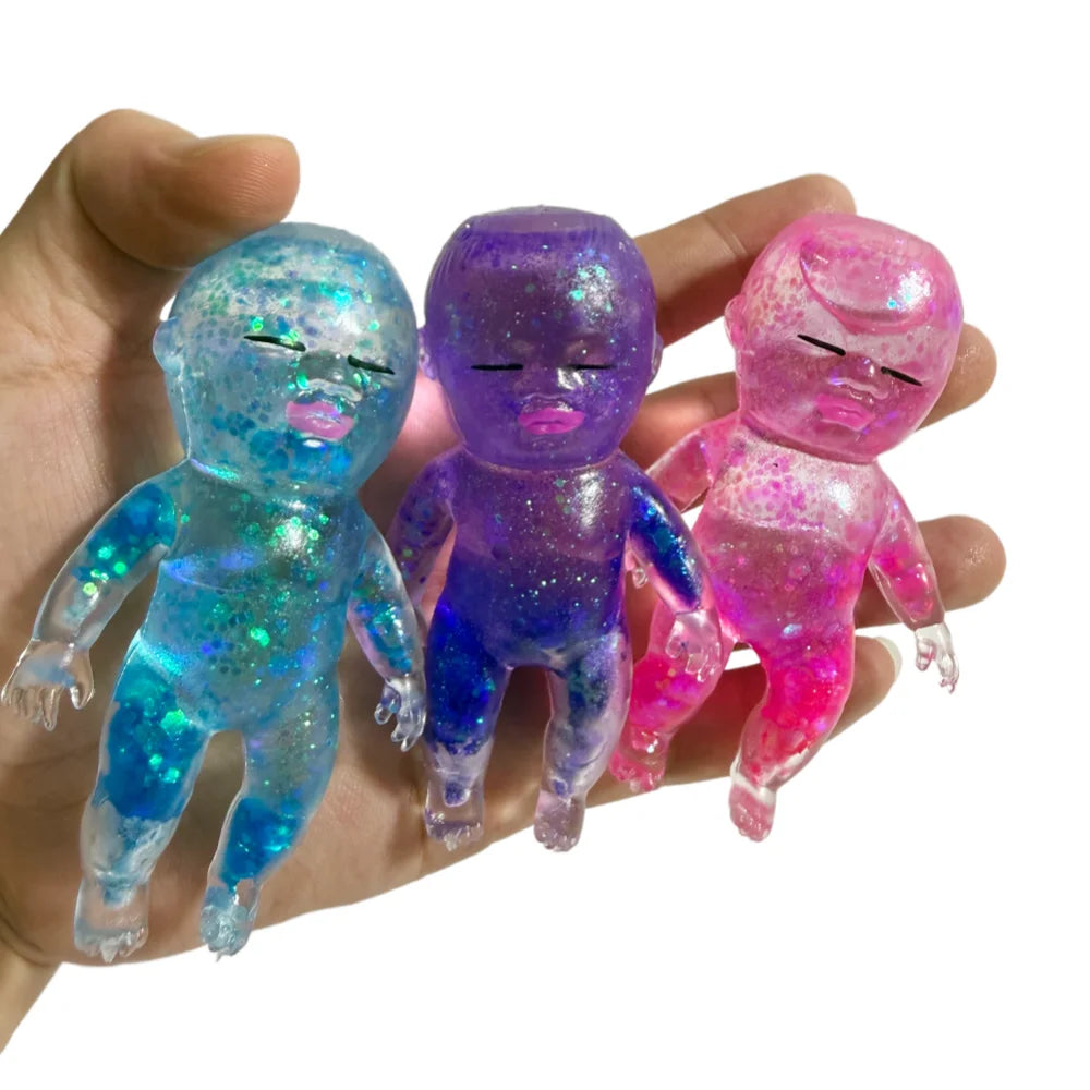 2026 Stress Relief Toy Shining Humanoid Squishy Squeeze Toy Human Shape Fidget Toy For Friend Christmas Gift