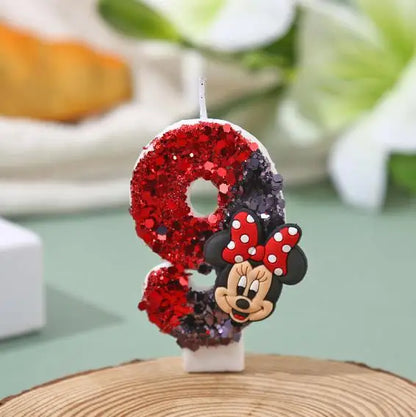 Hot Mickey Minnie Mouse  CandleHappy Birthday Number 0-9 Candles Cartoon Cake Cupcake Topper Party Decoration Supplies DIY Gifts
