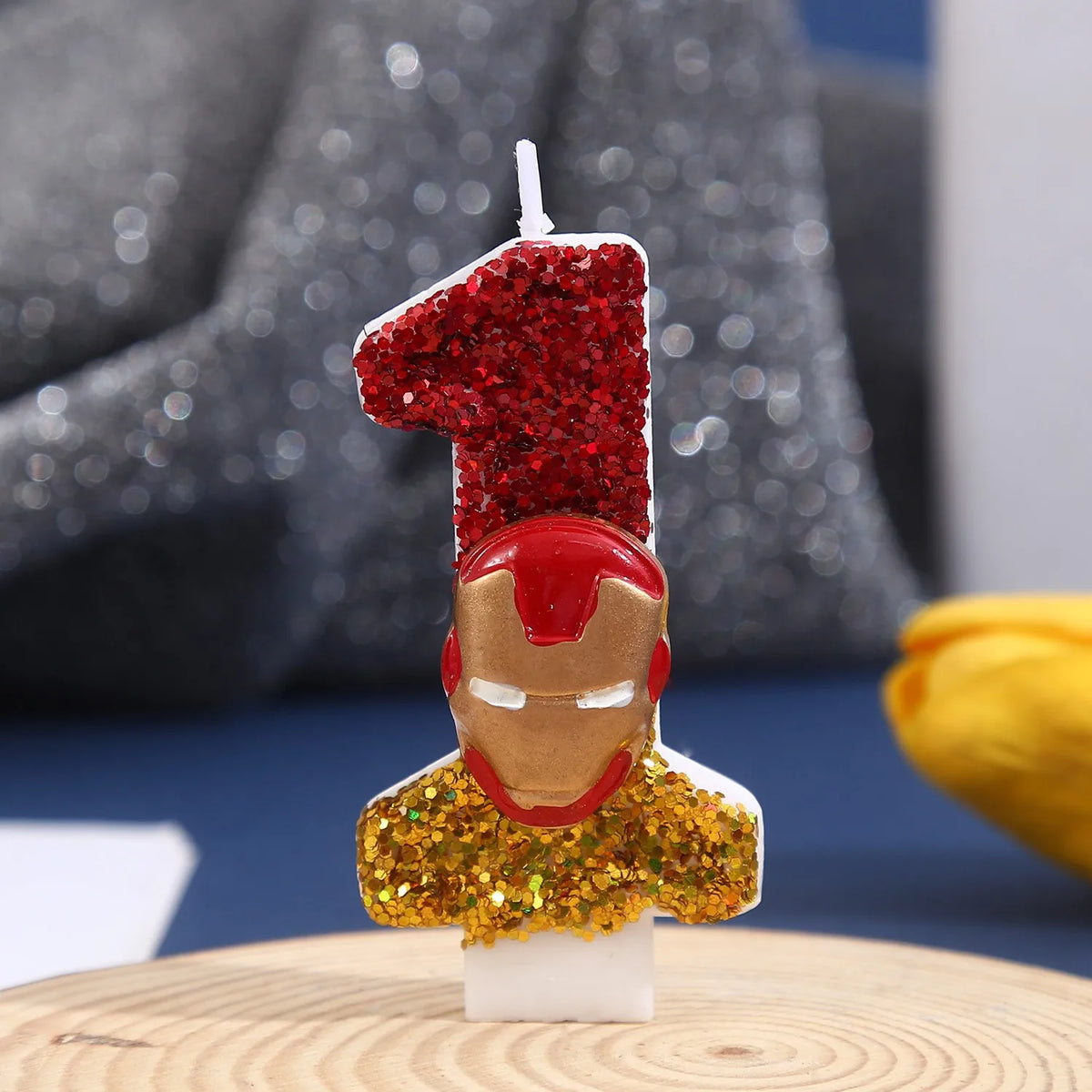 0-9 Marvel Iron Man Cartoon Digital Candles Cake Insert for Children's Birthday Party Christmas Accessories Kids' Gifts Supplies