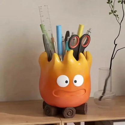 New Calcifer Fire Desktop Decoration Creative Home Living Room Porch Key Storage Tray Cartoon Snack Organizer Table Ornaments