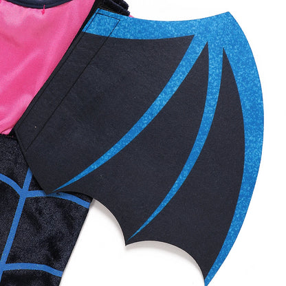 Girls Junior Vampirina TV Series Inspired Dress with Wings Little Vampire Kids Cosplay Costume Play Bat Design Halloween Apparel