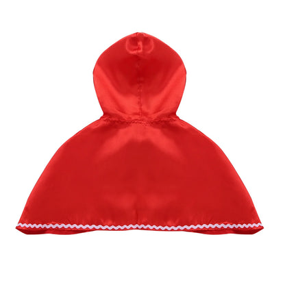 Little Red Riding Hood Cape Cloak Halloween Capelet Cosplay Princess Costume for Women Girls Carnival Party Fancy Dress up Cloak