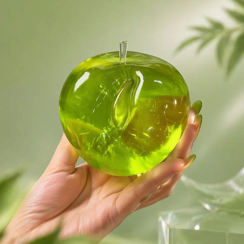 Green Apple Squeeze Toy Crystal Transparent Stress Relief Vent Fidget Toys Sensory Fidgets Toy Slow Rebound Plasticity Squeeze