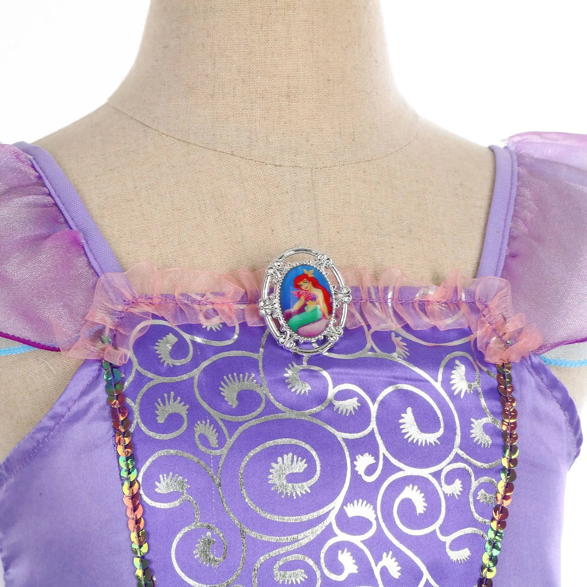 Disney Kid Purple Mermaid Dress Princess Costume Perform Clothes Baby Girl Birthday Party Christmas Cosplay Dress Suit for Girls