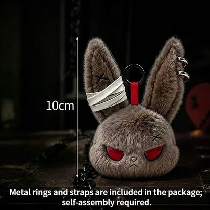 Horror Bunny Keychains Dark Rabbit Keyring Cute Bunny Keychain for Bag Charm Accessories Halloween Birthday Gifts