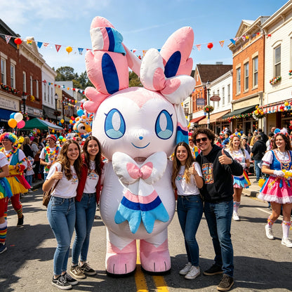 SAYGO Rabbit Inflatable Costume Mascot Parade Adult Character Cosplay Animal Birthday Halloween Party Event Plush Set