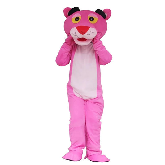 Pink Leopard Cartoon Mascot Costume Adult Advertising ceremony birthday Halloween Fancy Dress Party carnival Cosplay Outfits