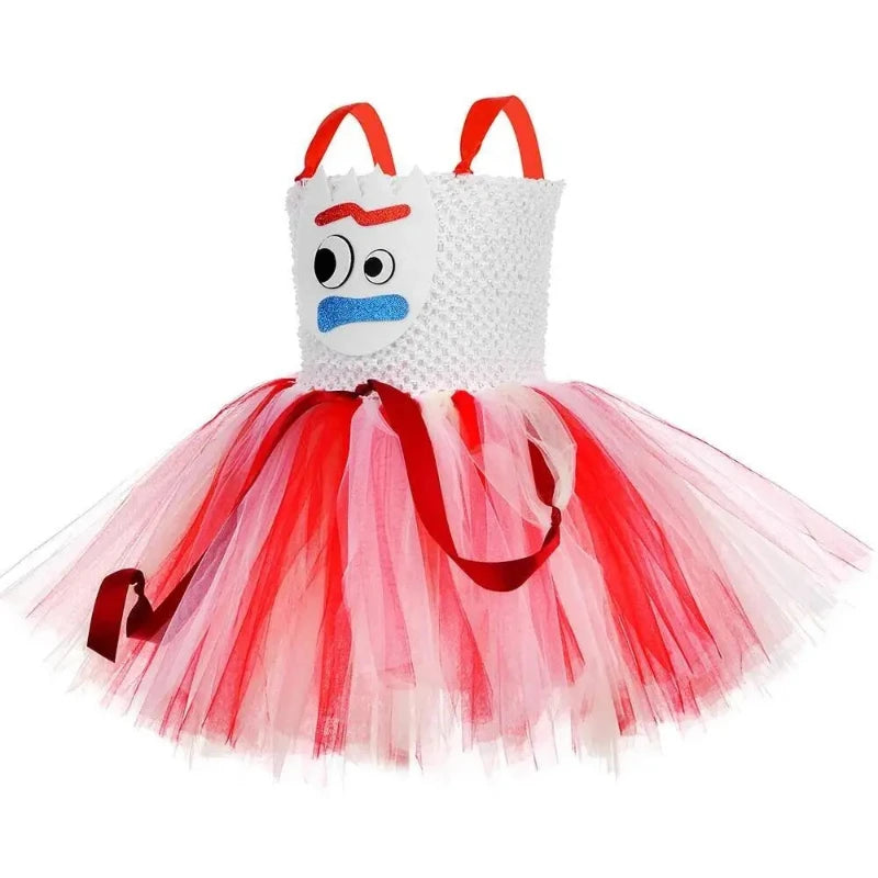 Girls' Toy-Themed Tulle Tutu Outfit Sets, Kids' Birthday Party Clothing, Children's Party Dresses for Christmas and Halloween