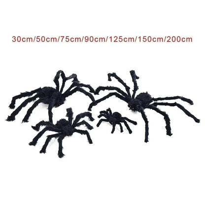 3/2/1pcs Halloween Decor Giant Black Plush Spider Halloween Party Bar Haunted House Horror Props Outdoor Scary Large Spiders