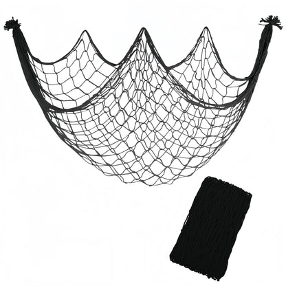 80x40 Inch Fishing Net Decor, Thick Natural Material Nautical Mesh, Wall Table Ceiling Decoration for Halloween Christmas Party