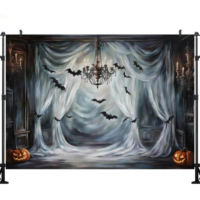 LS Halloween Pumpkin Shop Backdrops Child Baby Photo Props Adult Kids Decors Photography Trick or Treat Photo Studio Backgrounds
