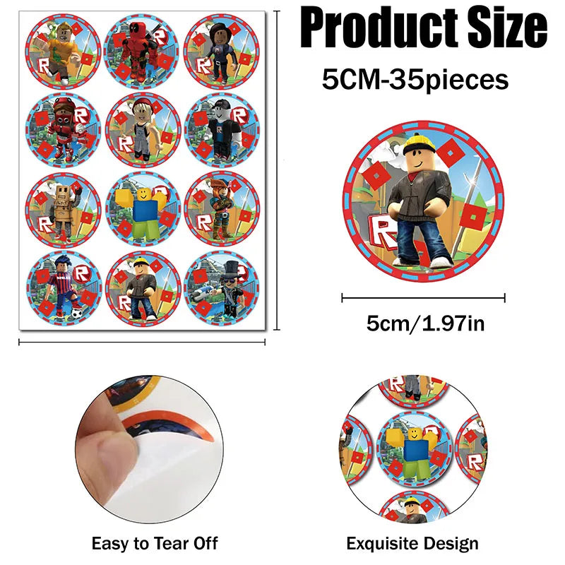 Robloxed Print Party Combo Set All Matching Decor for Birthday Holiday Family Gathering Home Celebration Ornament Supplies Gift