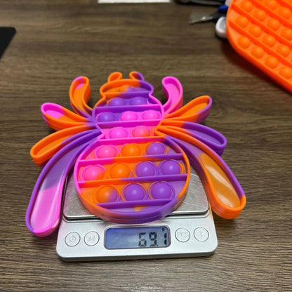 Halloween Super Big Pop Keychain Bat Pumpkin Ghost Spider Fidget Toy for Kids Stress Relief Educational Toy Birthday Party Favor