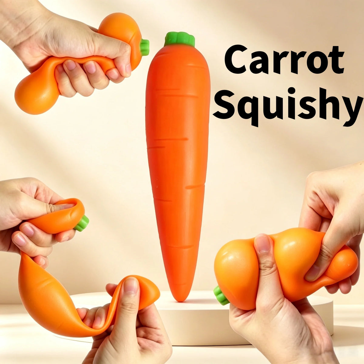 Carrot Squishy Fidget Sensory Toy Elastic Vent Stress Relief Portable Dorm Leisure Party Favor Present Anti-stress Toys Adults