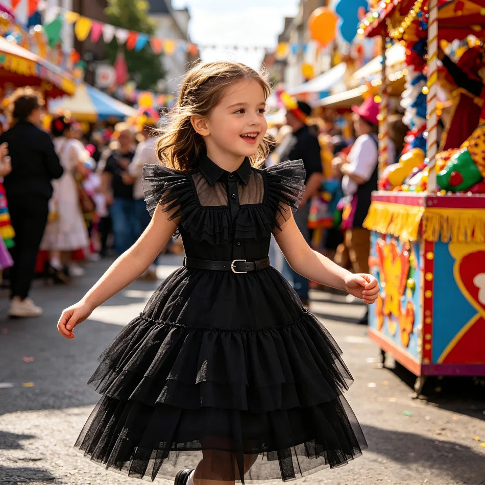 Kids School Ball Gown Girls Halloween Carnival Princess Cosplay Costumes Summer Dresses Child Birthday Party Dress Baby Clothes