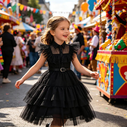 Kids School Ball Gown Girls Halloween Carnival Princess Cosplay Costumes Summer Dresses Child Birthday Party Dress Baby Clothes