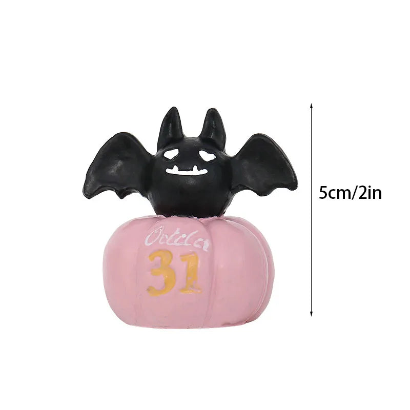 Halloween Mini Resin Figurines: Owls, Bats, Ghosts, Pumpkins, and Vampires—Desktop Decor and Photo Props