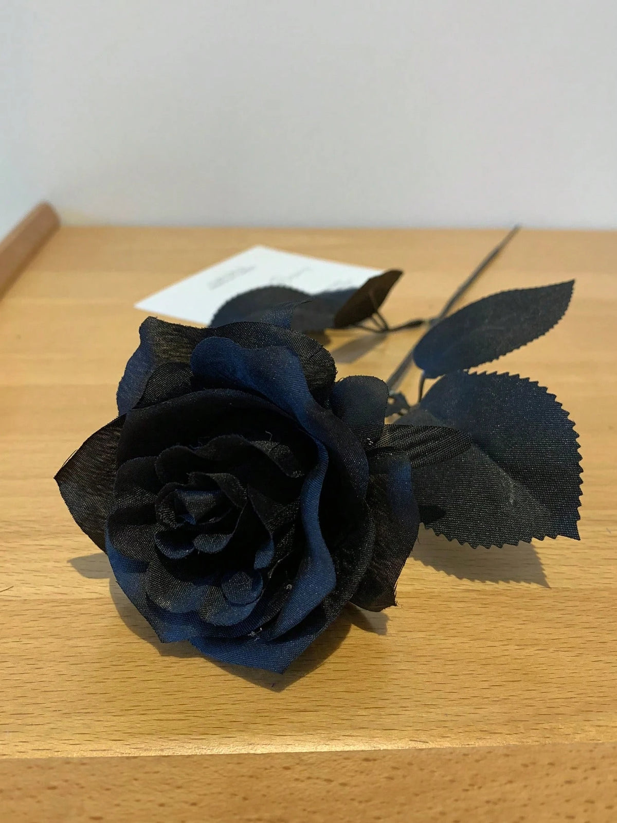 Uflower 48cm Pure Black Silk Rose Long Stem Fake Flowers Gothic Style Decoration Halloween Home Wedding Party Decor