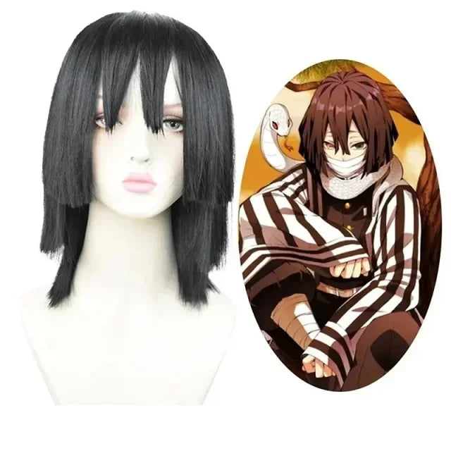 Anime Demon Slayer Kimetsu No Yaiba Iguro Obanai Haori Kimono Cosplay Costume Wig Snake Props For Halloween Carnival Party