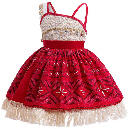 Girls Halloween Cosplay Moana Dress Ocean Adventure Role Play Costume Vaiana Princess Boys Maui Costume Vestidos Party Dress