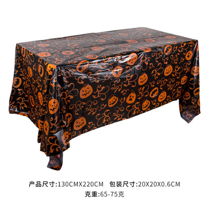 Halloween Decoration Tablecloth Pumpkin Spider Web Bat Plastic Table Cover Festival Party Home Table Decoration Supplies