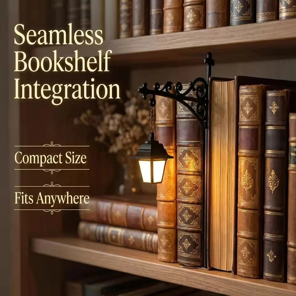 Vintage Bookshelf Lamp Library Lantern Light Library Lantern Bookshelf Light Reading Nook Led Night Lamp Decorative for Home