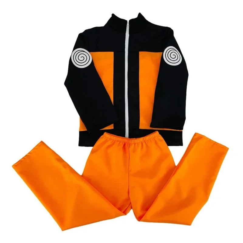 Adult Akatsuki Cosplay Costume Kids Anime Ninja Uniform Uzumaki Costumes Set Jacket Pant Headband Frog Wallet Kunai Shurike NM18