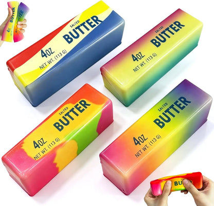 1/6PCS Rainbow Butter Squishy Toys Slow Rising Anxiety Stress Relief Fidget Toys Squeeze Butter Stick Sensory Toy Party Favors