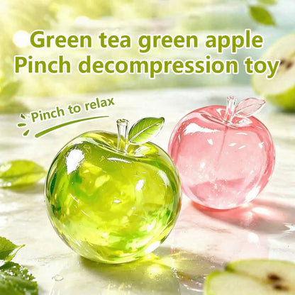 Green Apple Squeeze Toy Crystal Transparent Stress Relief Vent Fidget Toys Sensory Fidgets Toy Slow Rebound Plasticity Squeeze