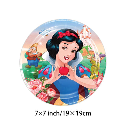 Snow White Theme Birthday Children's Party Decoration Party Disposable Tableware Supplies Balloon Atmosphere  Decor Baby Shower