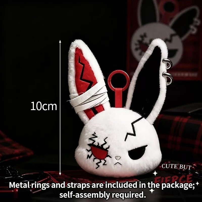 Horror Bunny Keychains Dark Rabbit Keyring Cute Bunny Keychain for Bag Charm Accessories Halloween Birthday Gifts