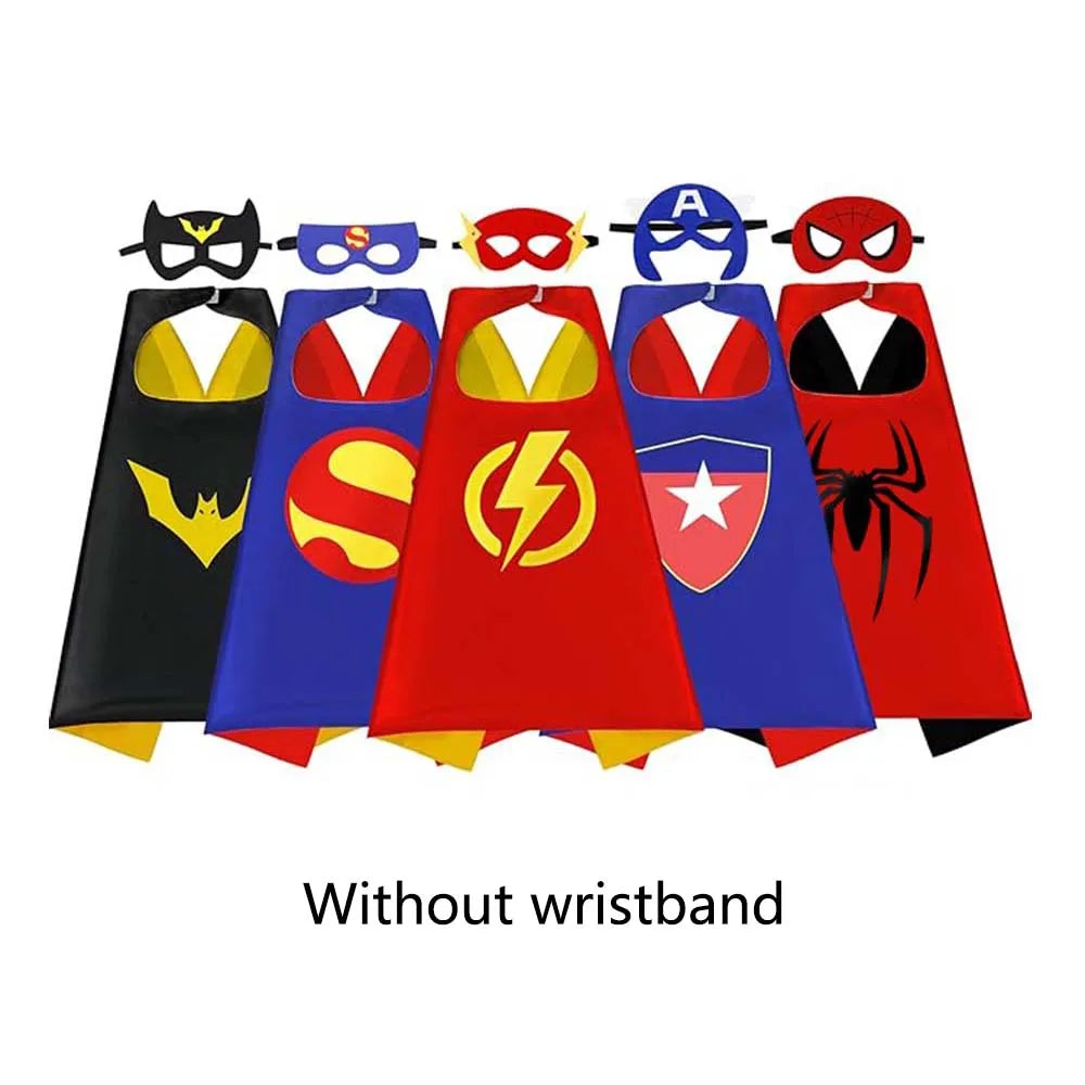 5 sets Cosplay Superhero Capes  for Kids 3-10 years old Halloween Costume Cosplay Festival Party Supplies Favors boy Dress Up