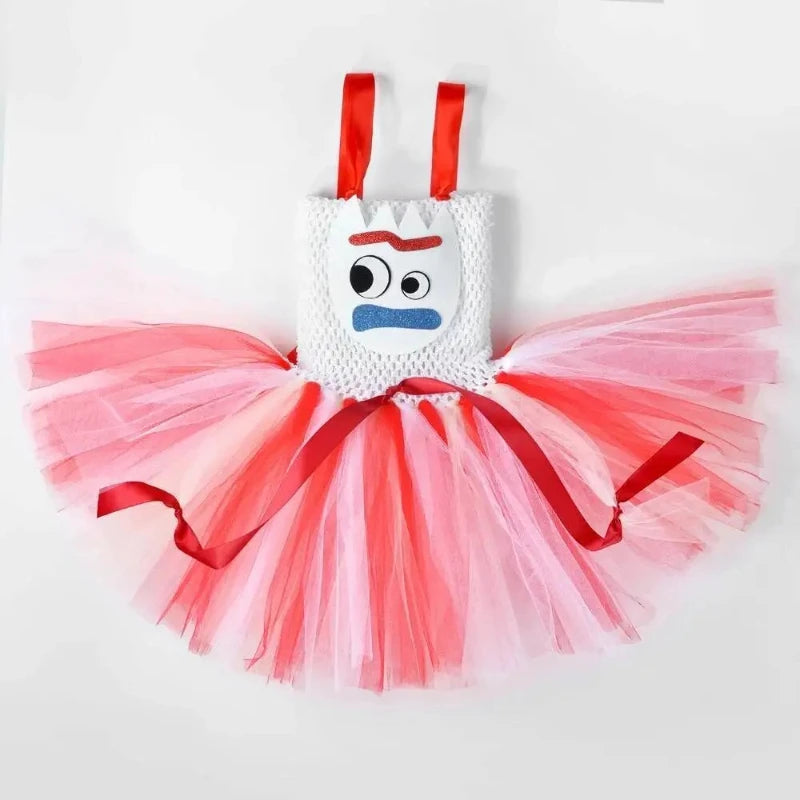 Girls' Toy-Themed Tulle Tutu Outfit Sets, Kids' Birthday Party Clothing, Children's Party Dresses for Christmas and Halloween