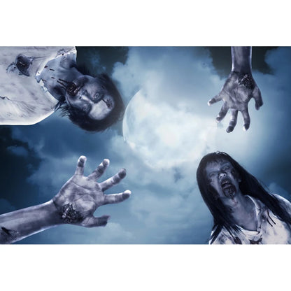 Halloween Skeleton Horror Night Theme Party Banner Backdrop, Dripping Blood Ghost Monster Zombie Decoration Photography Backdrop